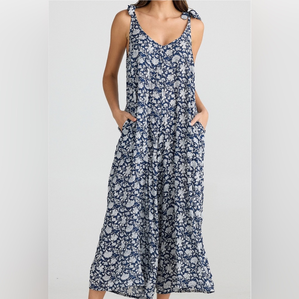 Talisman “moon river” print wide leg, jumpsuit. New without tags